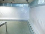 basement with vapor barrier and basementgutter installed