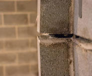 Bowing basement wall with gap