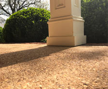 concrete driveway pillar after lifting