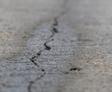 Cracked concrete close up