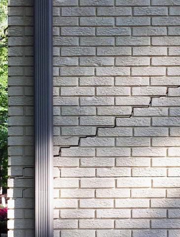 stair step crack in foundation before
