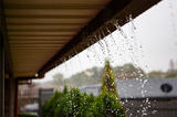 Rain overflowing from gutters
