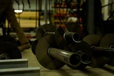 Helical piers in warehouse.