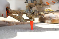 closeup of concrete lifting