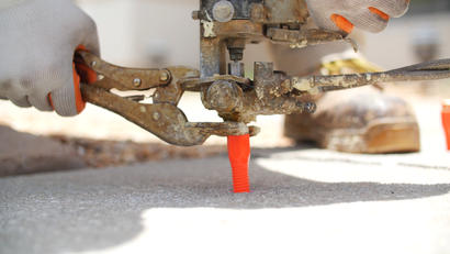 closeup of concrete lifting