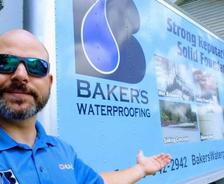 Bakers Waterproofing Truck with employee