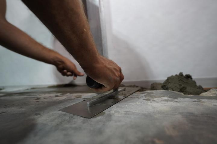Close-up of CFI concreting interior of home