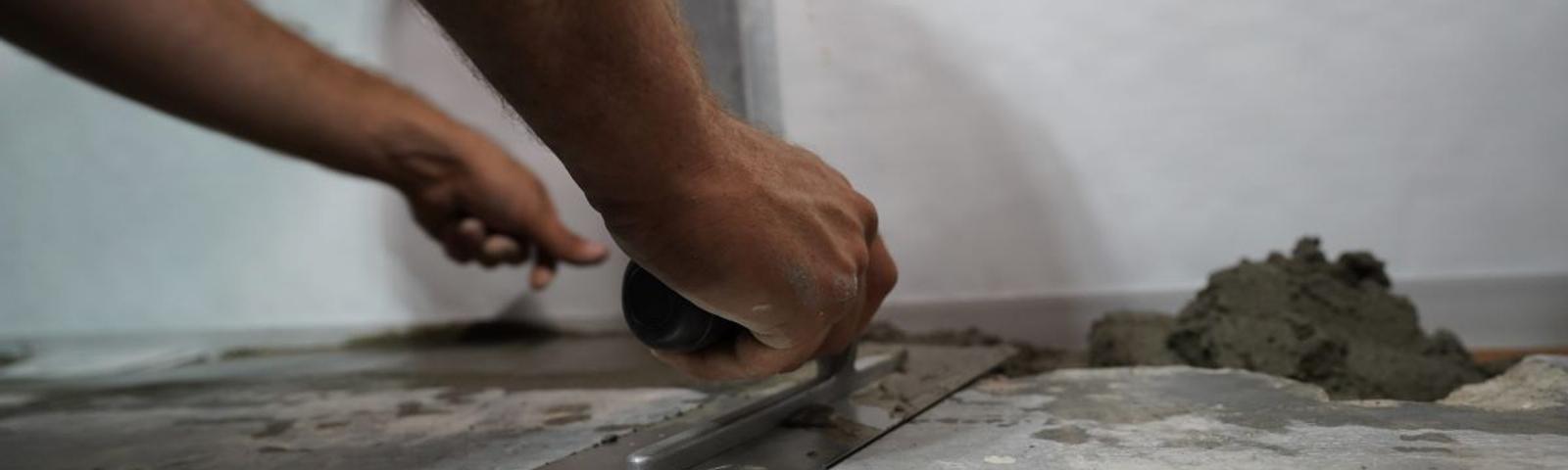 Close-up of CFI concreting interior of home
