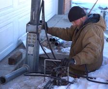 CFI installing Push Piers during winter storm