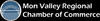 Logo of Mon Valley Regional Chamber of Commerce featuring a blue bridge icon.