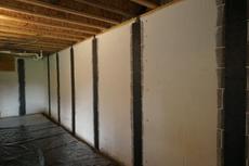 Basement wall with Carbon Fiber Basement Wall Reinforcement