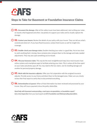 AFS - Steps to Take for Basement or Foundation Insurance Claims