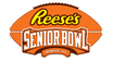 Reese's Senior Bowl logo with an orange football design and text "Mobile, AL" at the bottom.