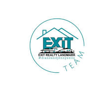 Logo of Exit Realty Landmark featuring a house silhouette and the text "#dianeandjennysell" inside a circle.
