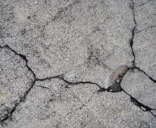 Cracked concrete surface