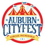Logo for Auburn CityFest featuring a circus tent and the text "24th Annual Auburn CityFest Circus Incredible.