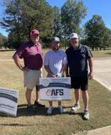 Three AFS crew members at AFS Tuscaloosa Angels Golf Tournament sponsorship event