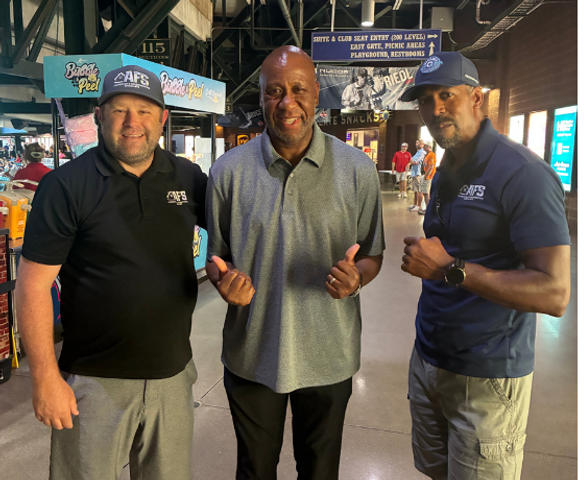 Two AFS team members at the Louisville Bats Activation