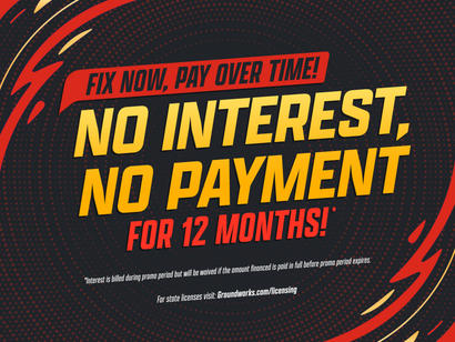No interest, No payment for 12 months banner.