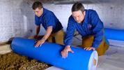 Crew Installing vapor barrier liner