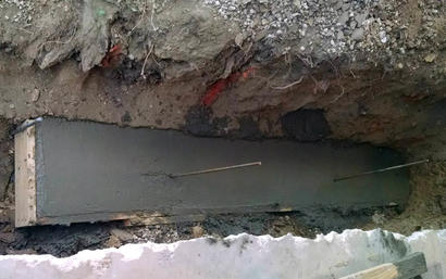 concrete footing construction
