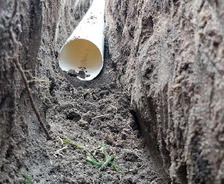 exterior drainage pipe