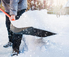 Man shoveling snow.