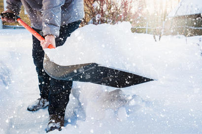 Man shoveling snow.