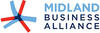 Logo of Midland Business Alliance with overlapping red and blue lines design.