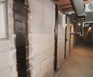 Carbon Fiber System within basement wall