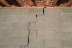 Stair step crack in basement wall