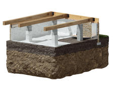Crawl Space insulation in crawl space 3d cut out