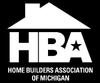 Logo of the Home Builders Association of Michigan with a house silhouette over the letters HBA and a star in the 'A'.