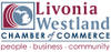 Logo of Livonia Westland Chamber of Commerce with the words "people, business, community.