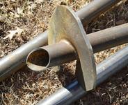 closeup of a helical pier