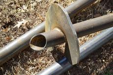 closeup of a helical pier