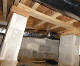 over spanned floor joists in a crawl space
