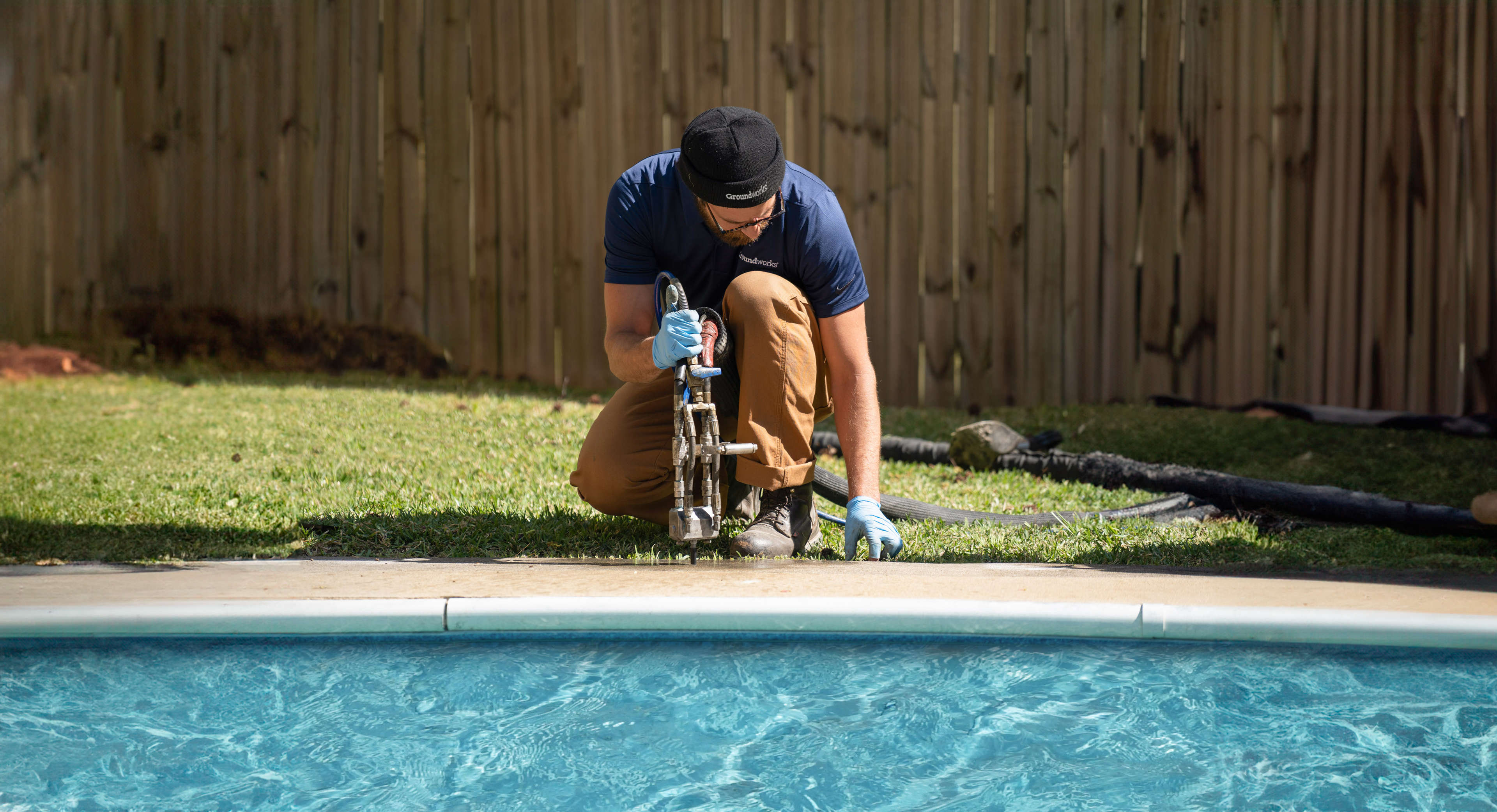 pool repair with polyrenewal foam