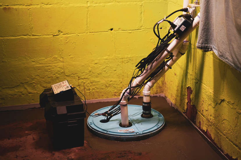 SafeDri sump pump installed in basement