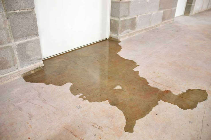 Leaking basement floor