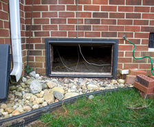 Open crawlspace door