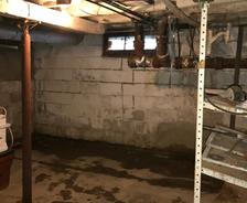 Wet basement with leaking walls