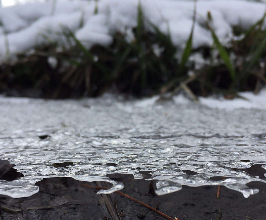 melting snow and ice