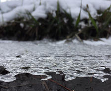 melting snow and ice