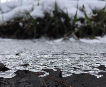melting snow and ice