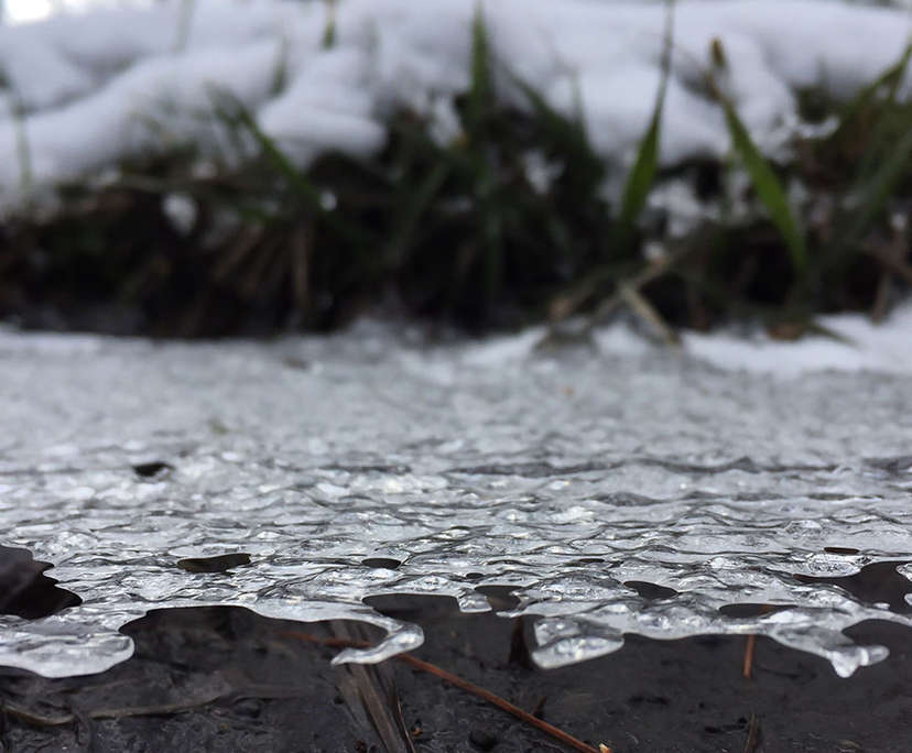 melting snow and ice