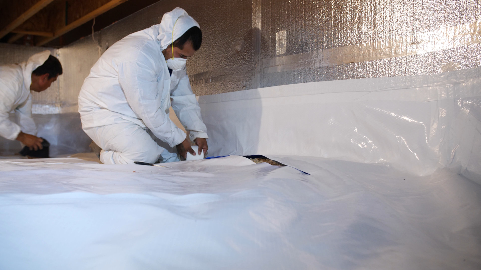 Crew Installing encapsulation