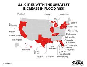 U.S Cities with the Greatest Increase in Flood Risk