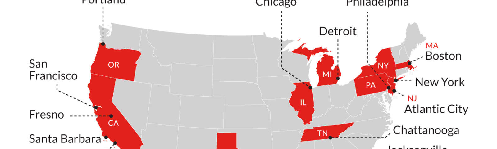 Flood risk cities in the U.S map