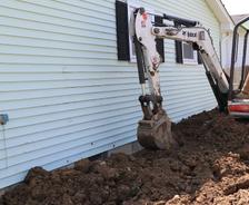 dirt excavation and lawn grading